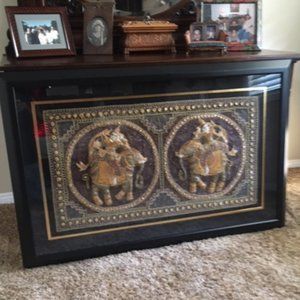 Vintage Burmese Kalaga Embroidered Wall Hanging